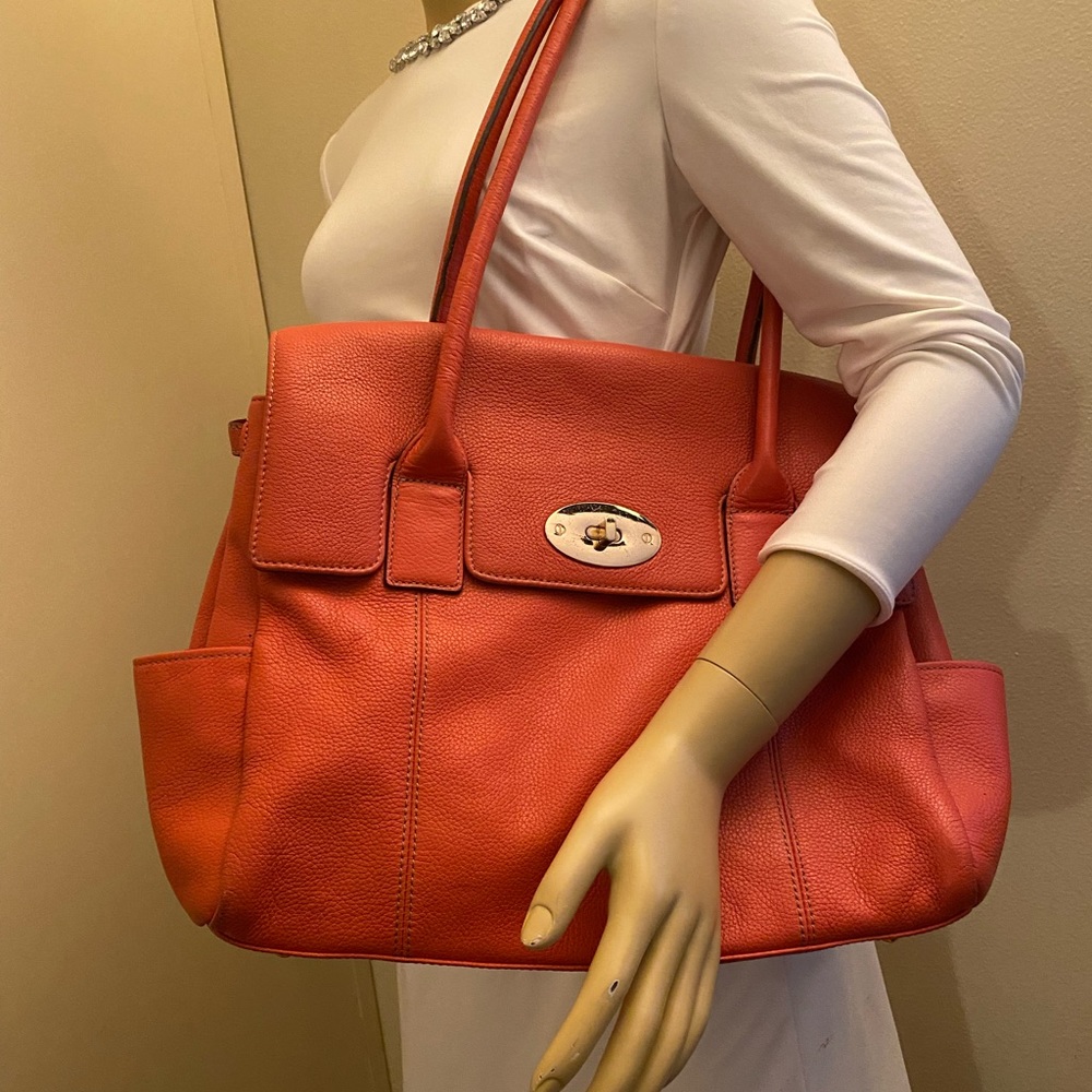 TIGNANELLO Orange Genuine Leather Satchel Shoulder Bag